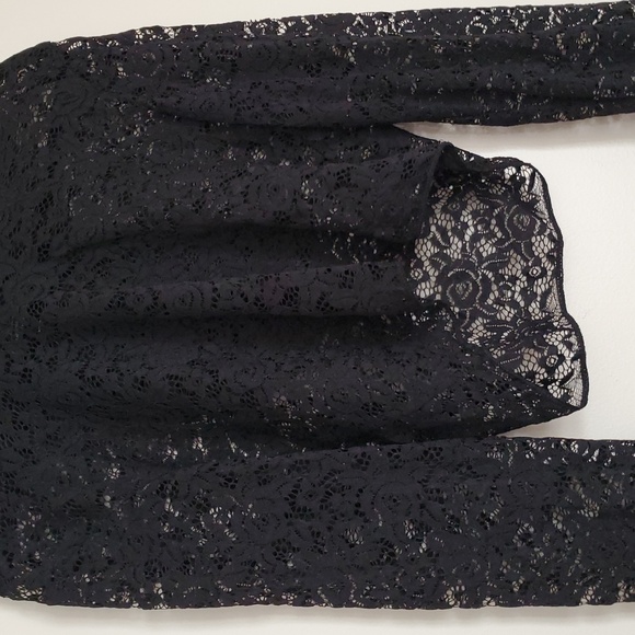 Reap What You Sew Crafts Elegant Black Lace Women's Blouse - Picture 8 of 16